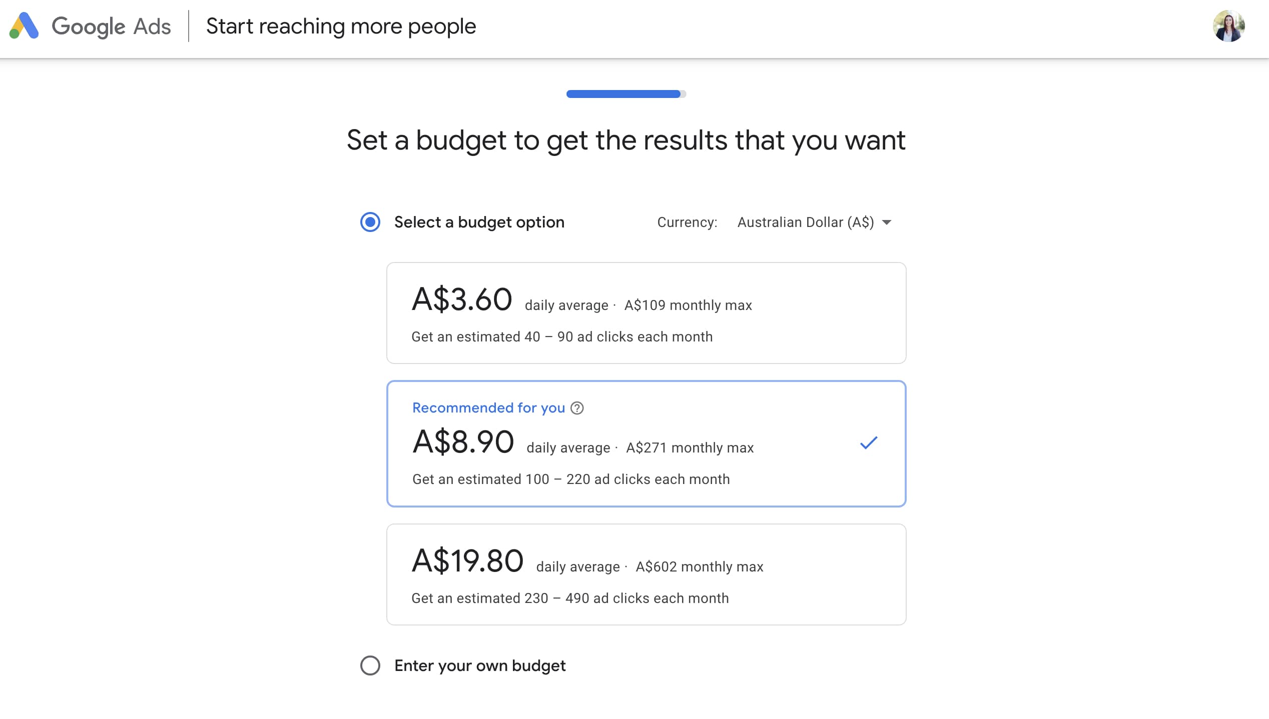 Select Your Budget